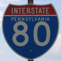 I-80 west at PA 477 - Loganton