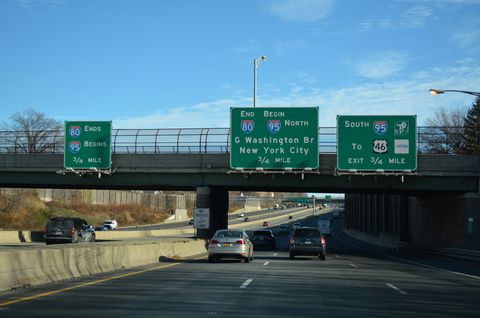 I-80 east at I-95 - Ridgefield Park, NJ