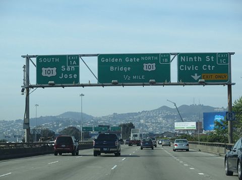 I-80 west at US 101 - San Francisco, CA