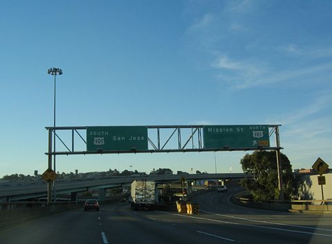I-80 west at US 101 - 2004