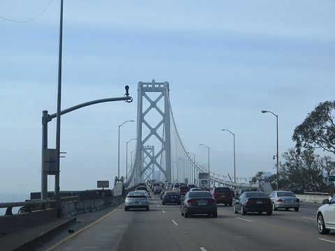 Interstate 80 West crossing the San Francisco-Oakland Bay Bridge