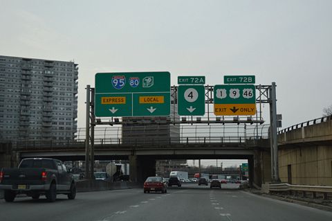 I-95 south at I-80 - Fort Lee, NJ
