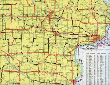 Eastern Iowa – 1964 Iowa Official Highway Map