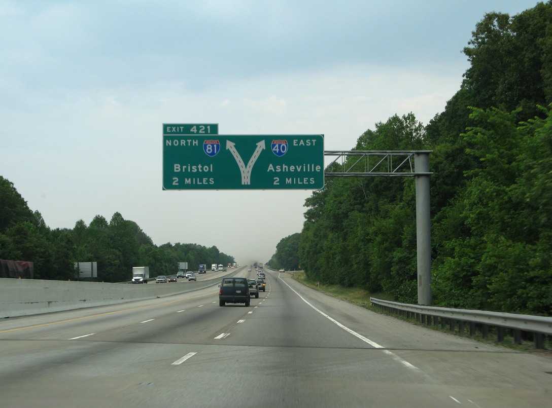 I-40 east at I-81 - Dandridge, TN