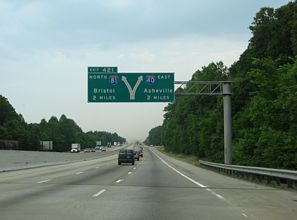 I-40 east at I-81 - Dandridge, TN