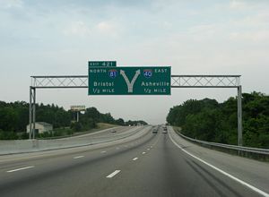 I-40 east at I-81 - Dandridge, TN
