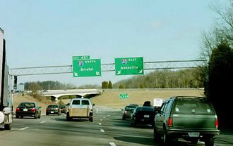 I-40 east at I-81 - Dandridge, TN