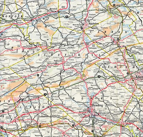 Interstate 81 between the I-78 and I-80 corridors – 1965 Pennsylvania Official Highway Map