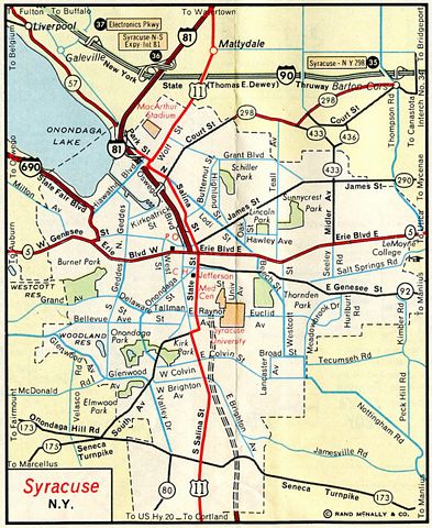 1965 map inset of Syracuse, New York.