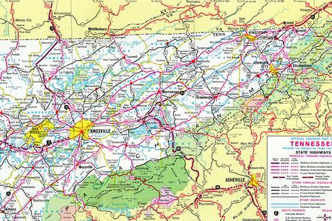 Northeastern Tennessee – 1970 Tennessee Official Highway Map
