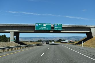 The West End of Interstate 82 at Ellensburg, Washington