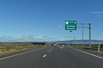 I-82/US 97 west at I-90 east to Spokane, Washington