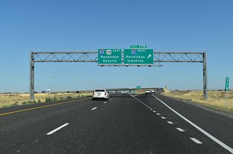 Interstate 84 East at I-82 near Hermiston, Oregon
