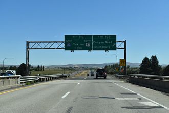 I-90/US 97 east one mile from Interstate 82 at Ellensburg, WA