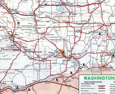 Southern Washington – 1968 Washington Official Highway Map