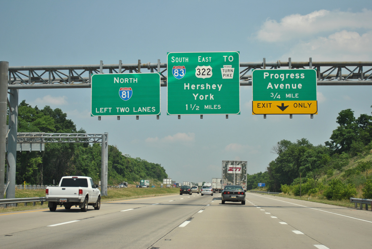 I-81/US 322 east at I-83 - Susquehanna Twp, PA