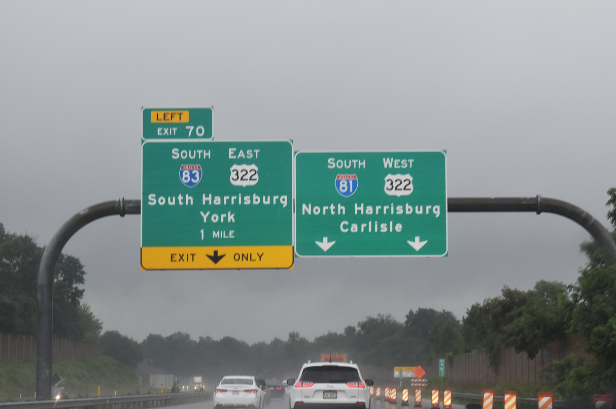 I-83 begins from I-81 south in one mile.