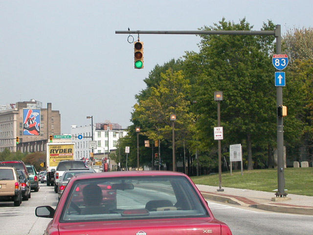 President St north at Baltimore St - Baltimore, MD
