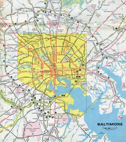 Baltimore, Maryland – 1976 Maryland Official Highway Map