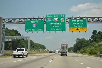 I-81/US 322 east at I-83 - Susquehanna Twp, PA