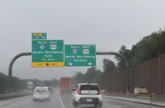 I-81 south 1.5 miles from I-83/US 322 in Lower Paxton Twp, Pennsylvania.