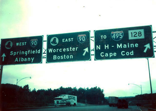 I-84 east at I-90/Mass Pike - 1976