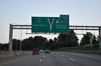 I-81/US 6 south at I-84/380 - Dunmore, PA