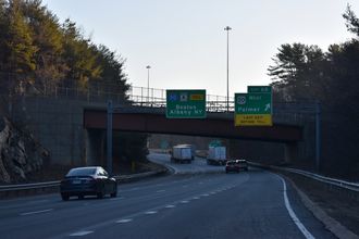 I-84 east at I-90/Mass Pike - Sturbridge, MA