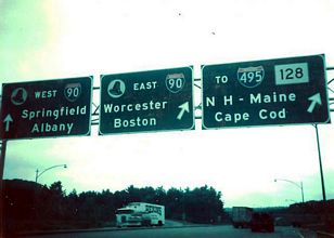 I-84 east at I-90/Mass Pike - 1976
