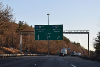 I-84 east at I-90/Mass Pike - Sturbridge, MA