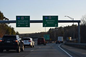 I-84 east at I-90/Mass Pike - Sturbridge, MA