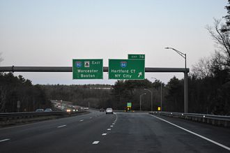 I-90/Mass Pike east at I-84 - Sturbridge, MA