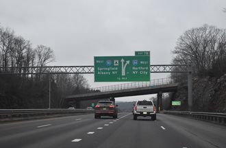 I-90/Mass Pike west at I-84 - Sturbridge, MA