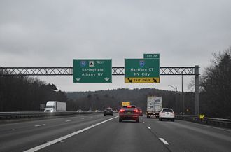 I-90/Mass Pike west at I-84 - Sturbridge, MA