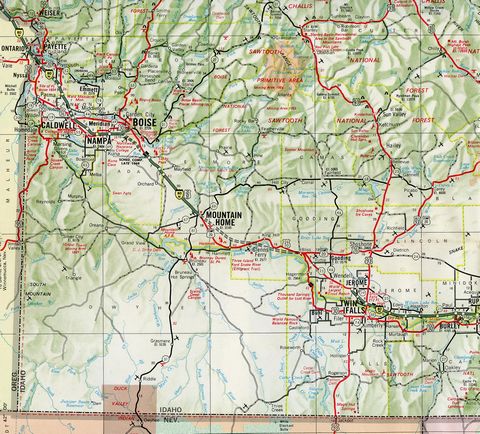 Southwest Idaho – 1969 Idaho Official Highway Map
