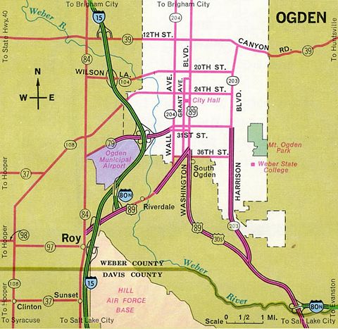 Ogden, Utah – 1972 Utah Official Highway Map.