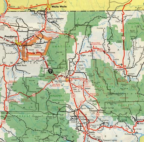 Northeastern Oregon – 1973 Oregon Official Highway Map