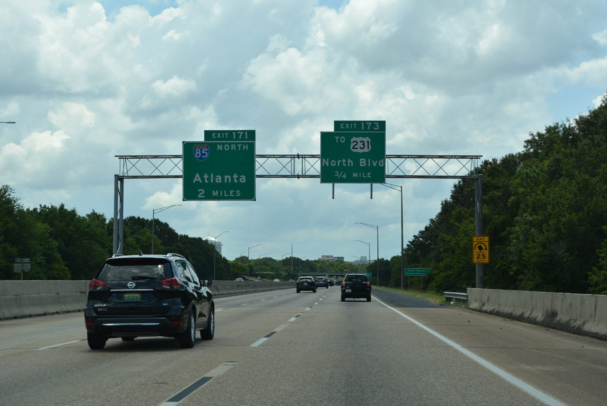 I-65/US 82 south at I-85 - Montgomery, AL