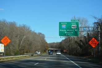 I-85/US 460 (Richmond-Petersburg Tpk) one mile from I-95.