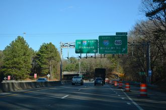 I-85 north at I-95 south / US 460 east in Petersburg, VA.