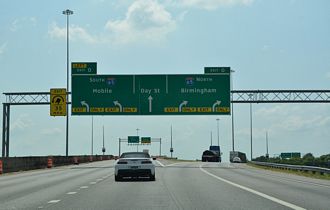 The South End of Interstate 85 in Montgomery, Alabama