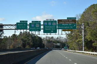 I-95/US 460 north at I-85 - Petersburg, VA
