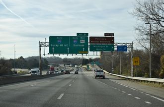 I-95 south at I-85/US 460 - Petersburg, VA