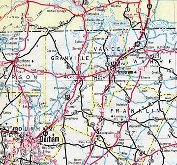 Durham area – 1970 North Carolina Official Highway Map