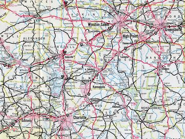 Charlotte and the North Carolina Triad – 1970 North Carolina Official Highway Map