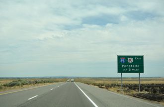 I-84 west at Interstate 86 and U.S. 30 in southeastern Idaho