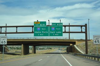I-86 east at US 91/I-15 - Chubbuck, ID
