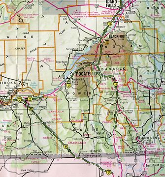Southeast Idaho – 1973 Idaho Official Highway Map