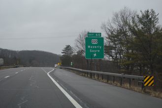NY 17 west becomes I-86 at U.S. 220 in South Waverly, PA