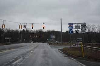 US 220 north end / I-86 east end at South Waverly, PA.